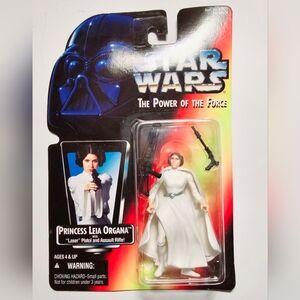 Star Wars Power of the Force 2 Princess Leia Organa Red Card 3 buckles on belt
